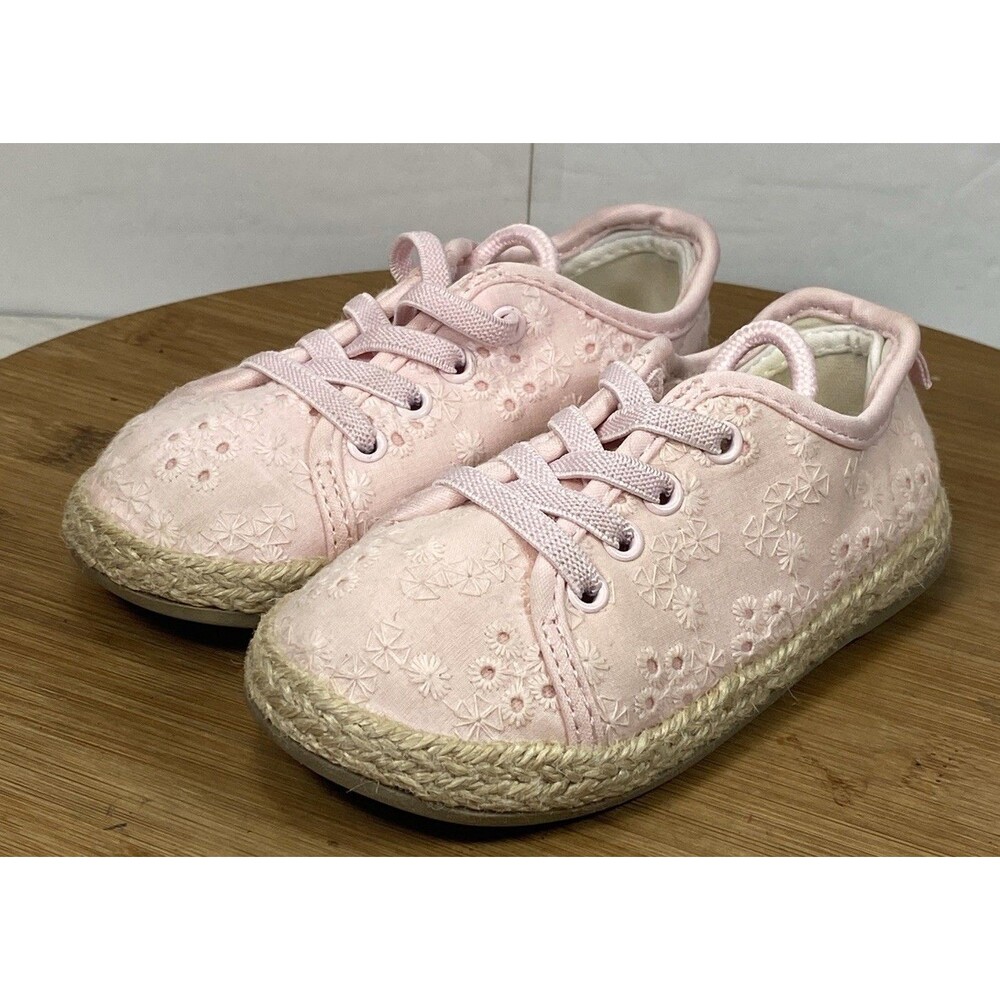 Carters Girl Embroidered Sneakers Size 7M Pink
